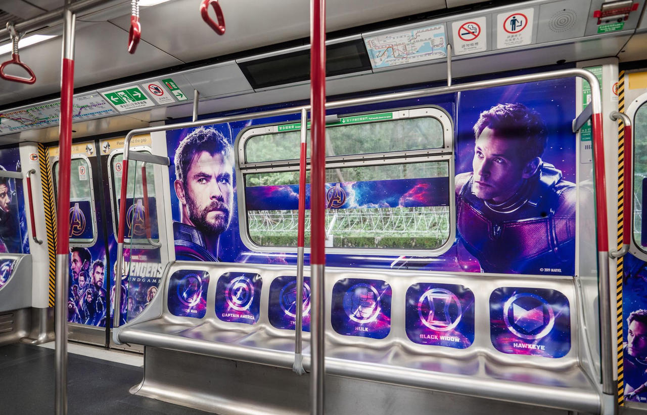 《复联4》香港地铁列车广告